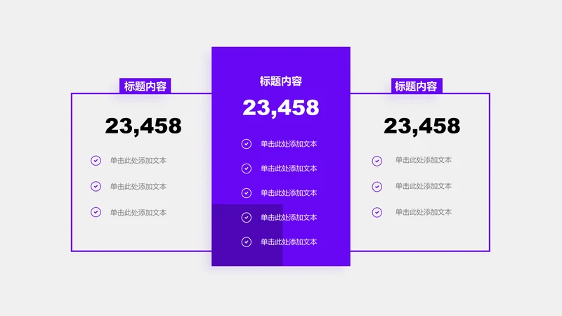 业绩亮点-紫色商务风3项数据图示