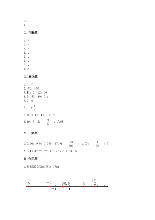 北师大版小学六年级下册数学期末综合素养测试卷（基础题）.docx