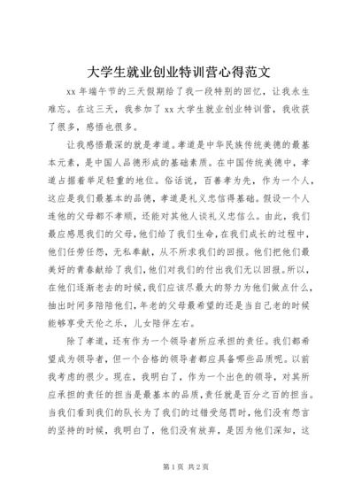 大学生就业创业特训营心得范文.docx