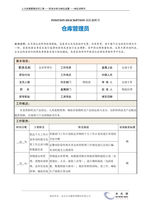 岗位说明书：仓储管理员.docx