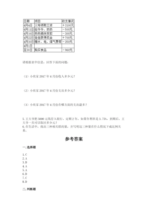 北师大版小学六年级下册数学期末综合素养测试卷（综合题）.docx