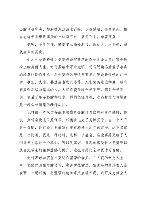 残奥会开幕式学习心得