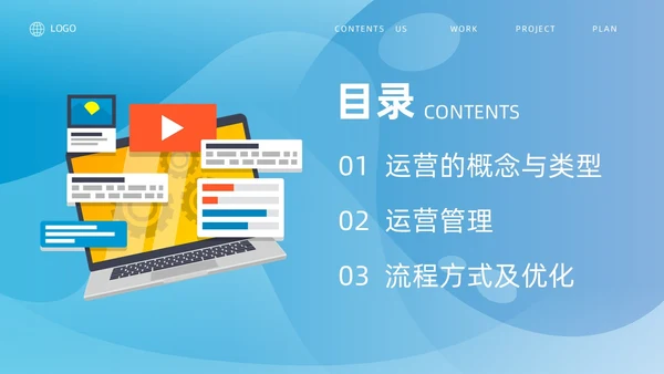 蓝色简约风运营管理培训课件企业管理