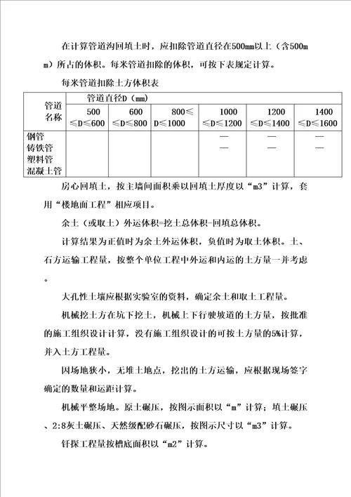 土建定额说明及计算规则完整版