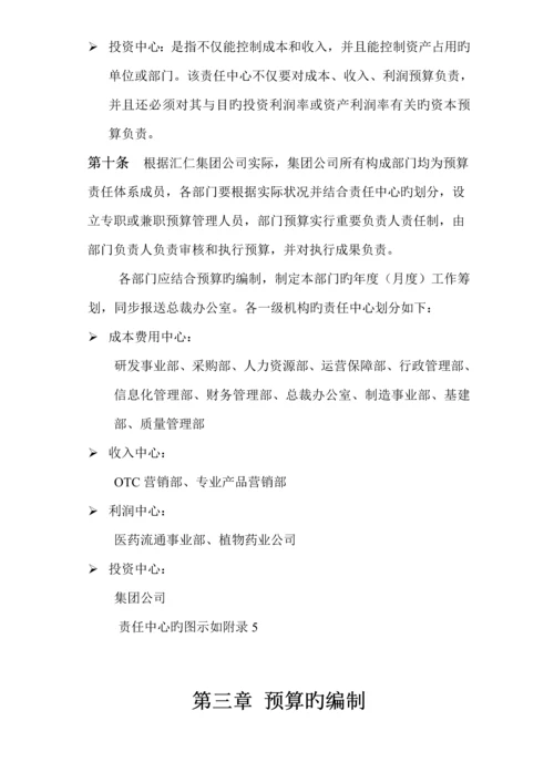 汇仁集团全面具体预算管理新版制度探讨.docx