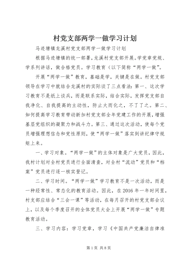 村党支部两学一做学习计划.docx