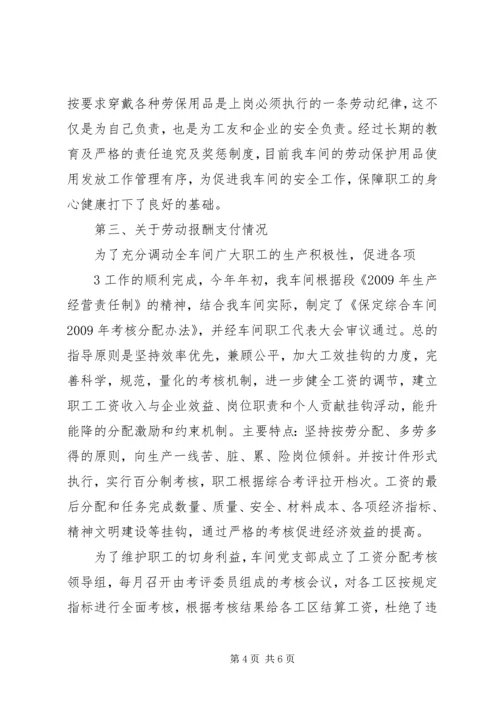 向公司职工代表视察团的汇报材料 (2).docx