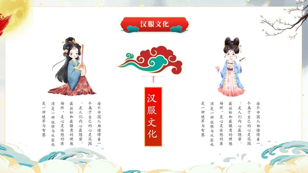 国潮中国风汉服文化介绍ppt模板中国传统文化