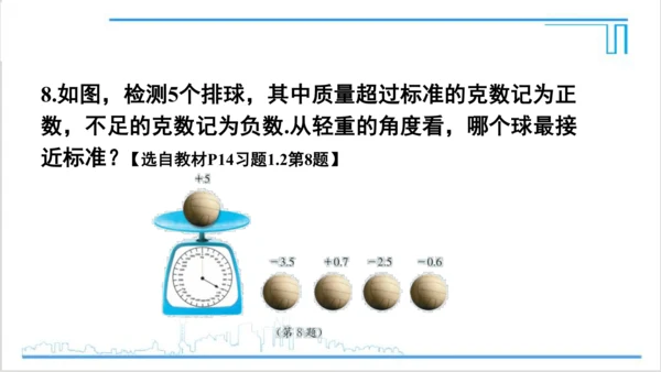 【高效备课】人教版七(上) 1.2 有理数 习题 1.2 课件