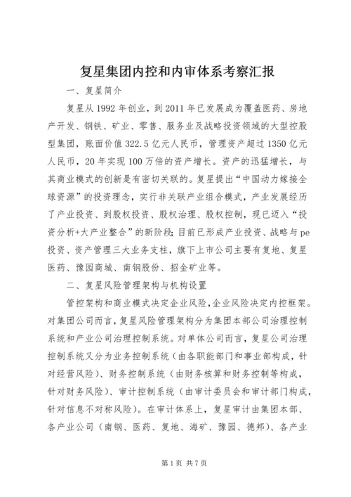 复星集团内控和内审体系考察汇报.docx