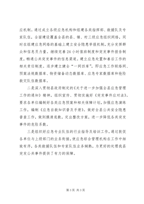 某县应急管理工作总结及工作计划.docx