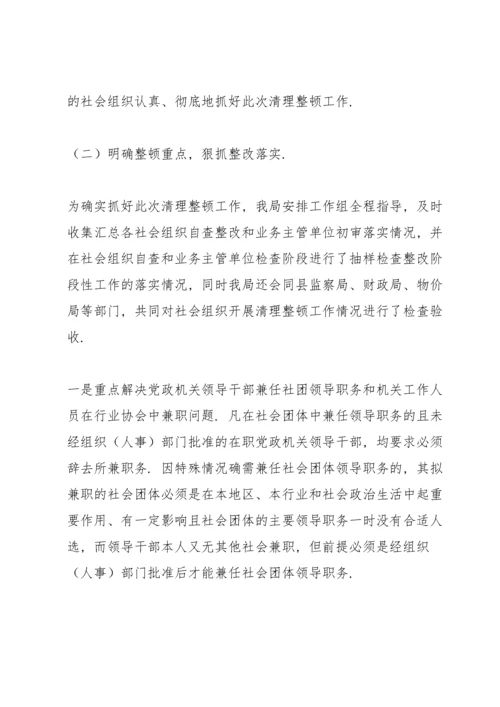 社会组织清理整顿自查报告.docx