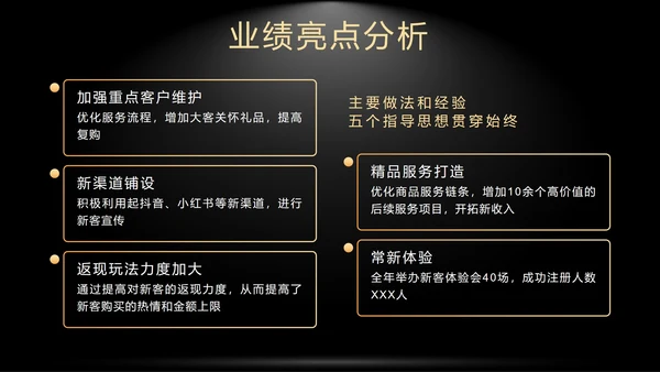 黑色奢华销售年终总结暨新年计划带内容PPT模板