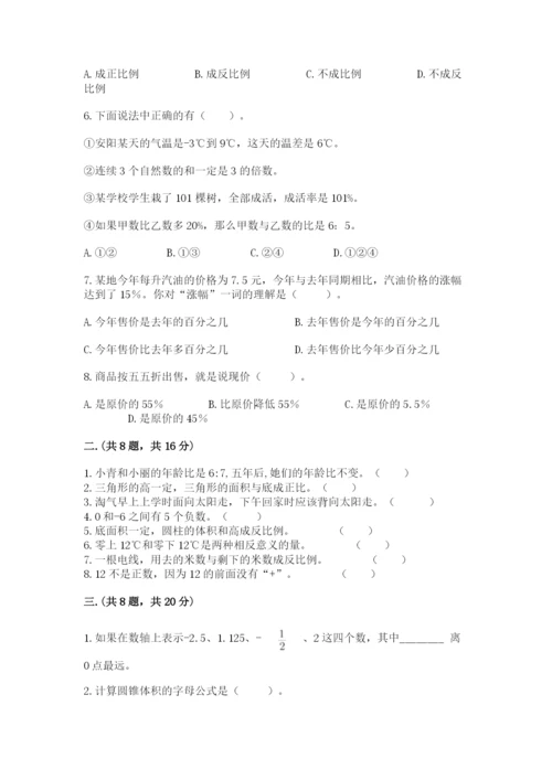 人教版小升初数学模拟试卷word.docx
