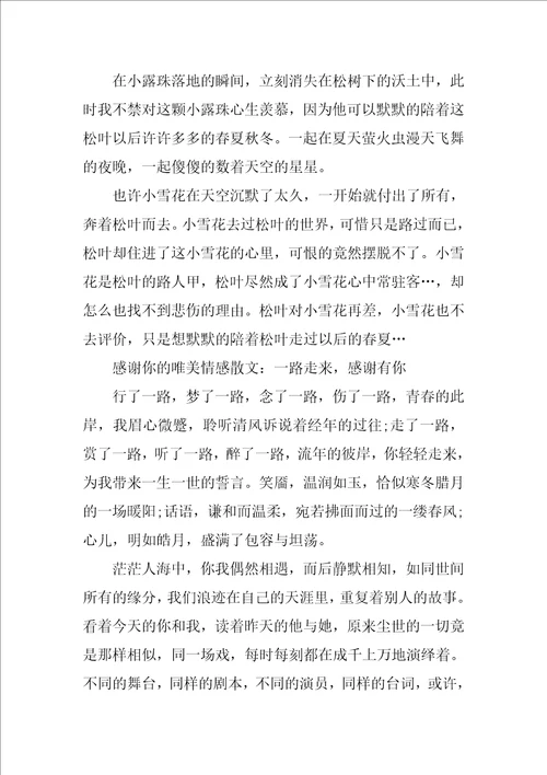 感谢你的唯美情感散文