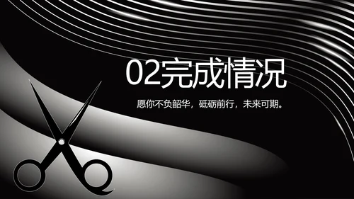 黑金大气美发述职报告动态PPT模板