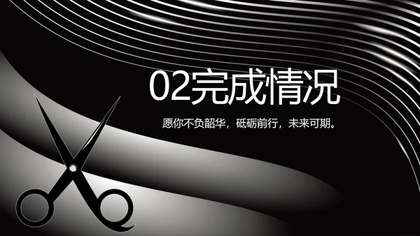 黑金大气美发述职报告动态PPT模板