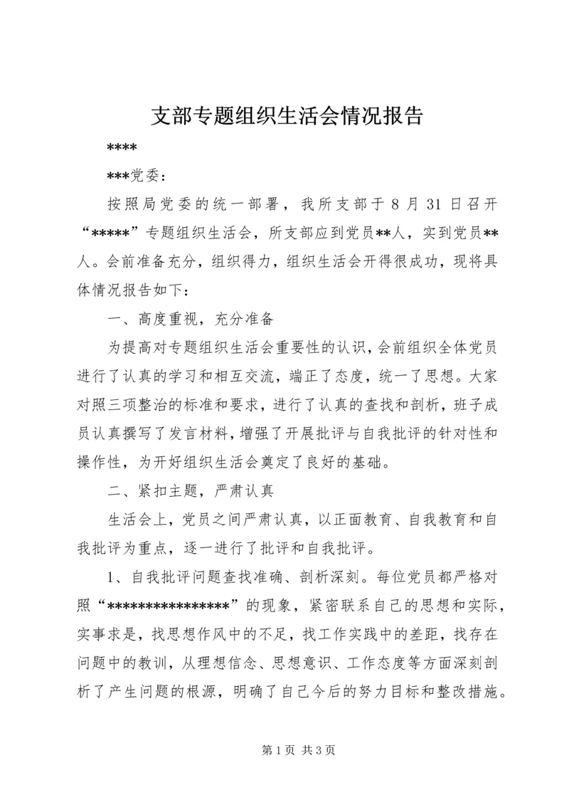 支部专题组织生活会情况报告.docx