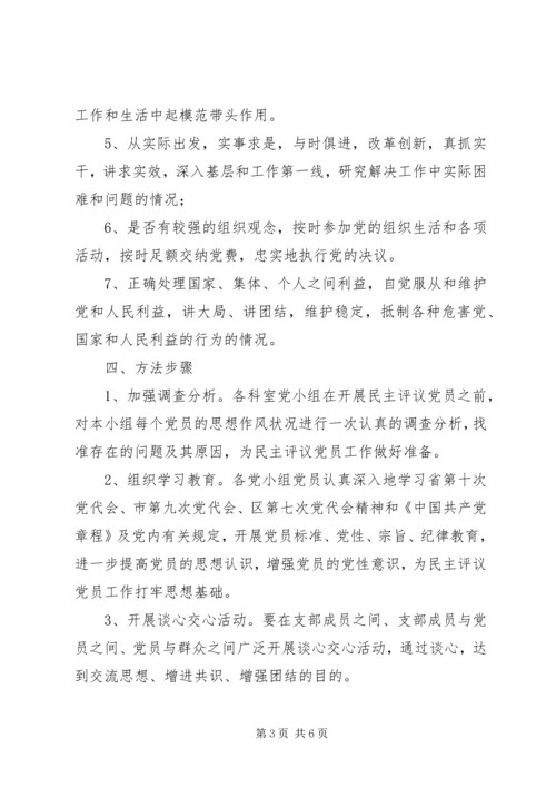 评议党员实施方案【XX区安监局民主评议党员实施方案】.docx