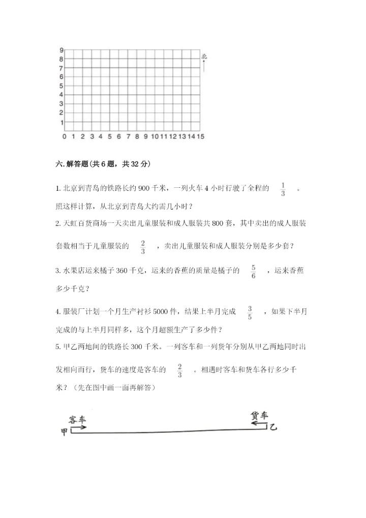 人教版六年级上册数学期中测试卷（考点精练）.docx