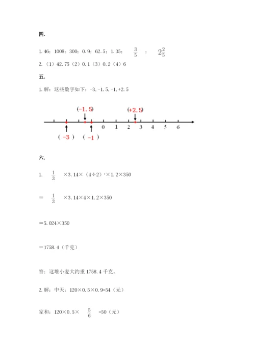 苏教版六年级数学小升初试卷精品【夺冠】.docx