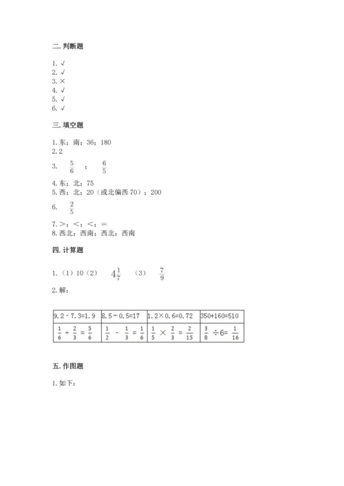 人教版六年级上册数学期中测试卷含答案（新）.docx