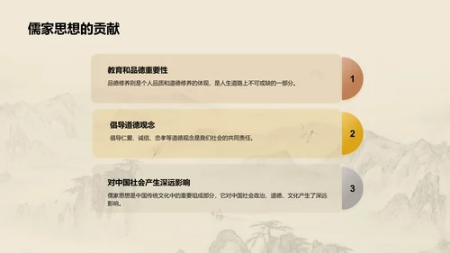 黄色国风孔子与儒家思想探究PPT模板