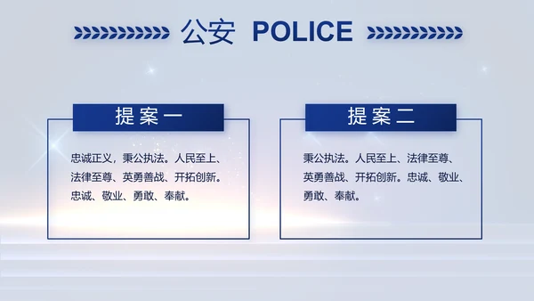 蓝色大气公安警察工作汇报PPT动态模板