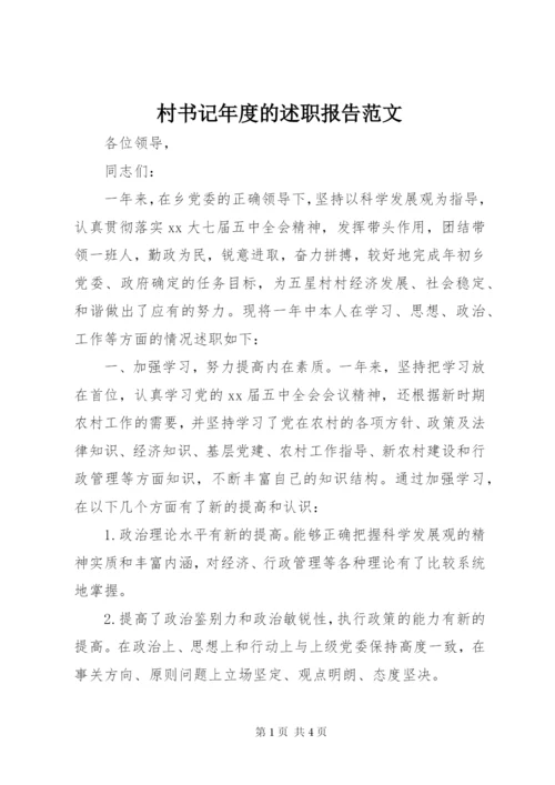 村书记年度的述职报告范文.docx