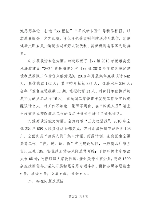 乡镇政治建设考察自评报告.docx