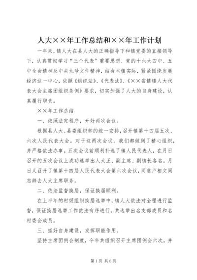人大××年工作总结和××年工作计划.docx