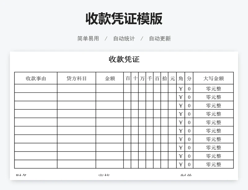 收款凭证模版