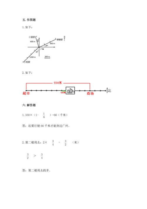 人教版六年级上册数学期中测试卷含答案【精练】.docx