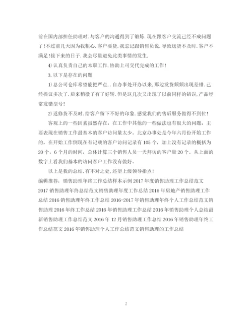 精编之度销售助理工作总结范文.docx
