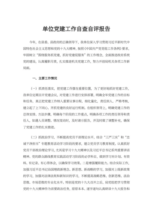 单位年度党建工作自查自评报告word模板