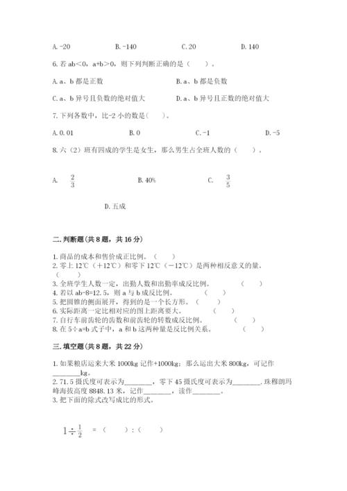 北京版小学六年级下册数学期末综合素养测试卷（培优）.docx