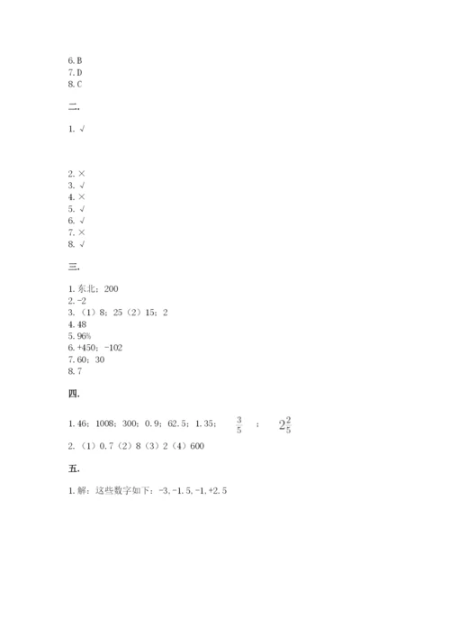 西师大版数学小升初模拟试卷精品【夺冠】.docx
