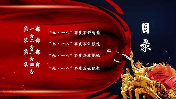 纪念九一八事变勿忘国耻宣传教育通用PPT模板