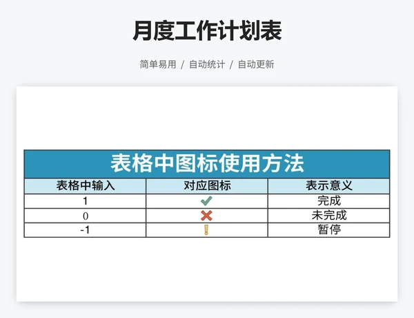 月度工作计划表