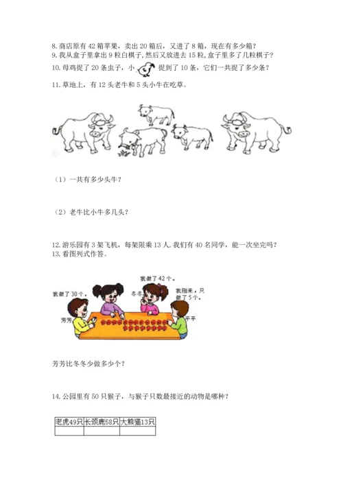 一年级下册数学解决问题50道（达标题）.docx