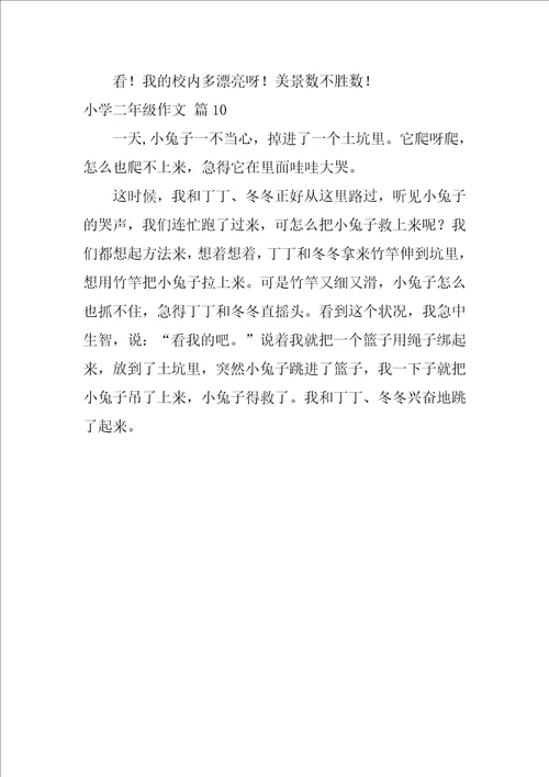 2022小学二年级作文汇总10篇