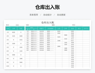 仓库出入账