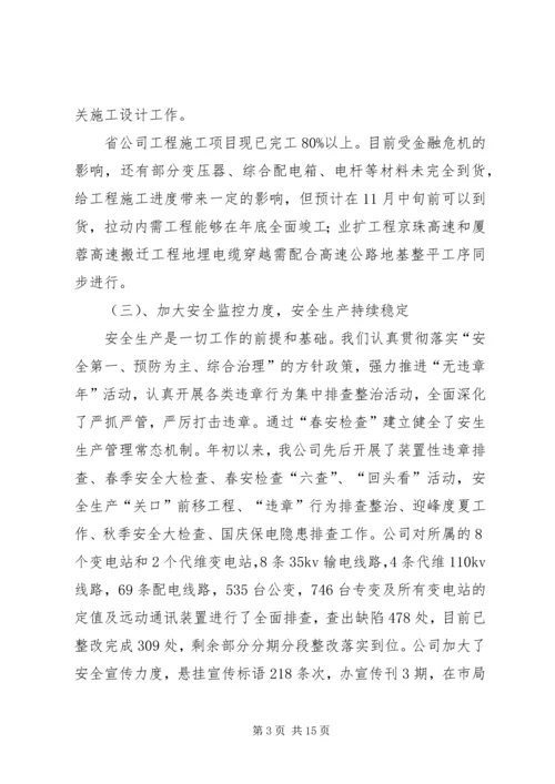 电力企业安全生产总结及明年计划.docx