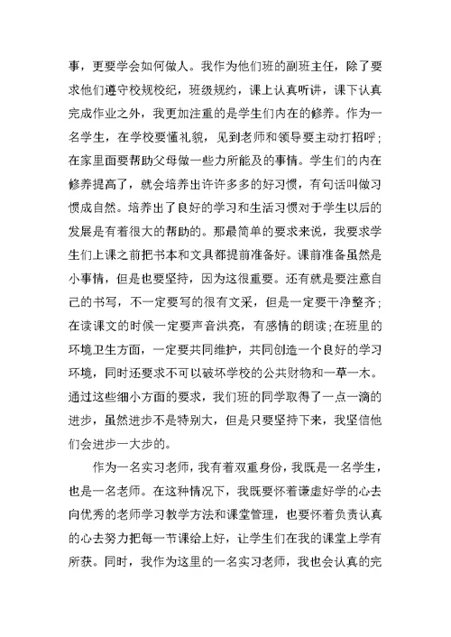 英语见习教师工作总结