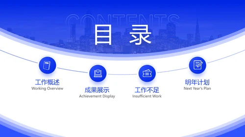 蓝色商务风企业年终总结