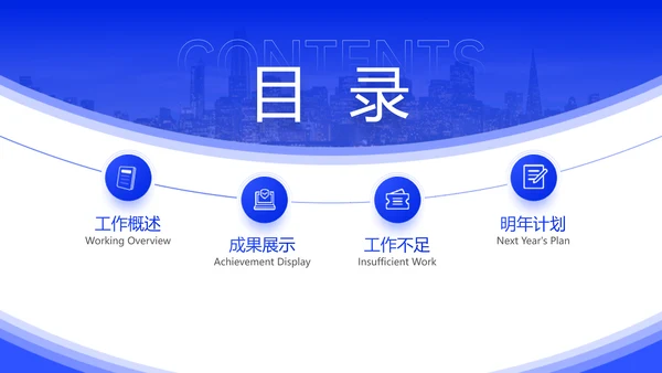 蓝色商务风企业年终总结
