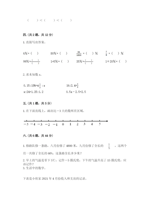 青岛版六年级数学下学期期末测试题（有一套）.docx