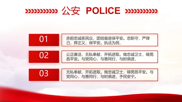 红色大气警察公安机关教育整顿动态PPT模板