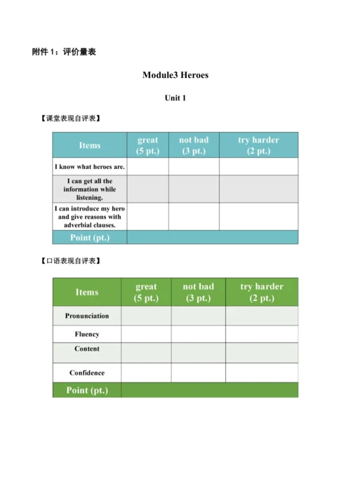 外研版 九年级上册 Module3 Heroes大单元教学设计