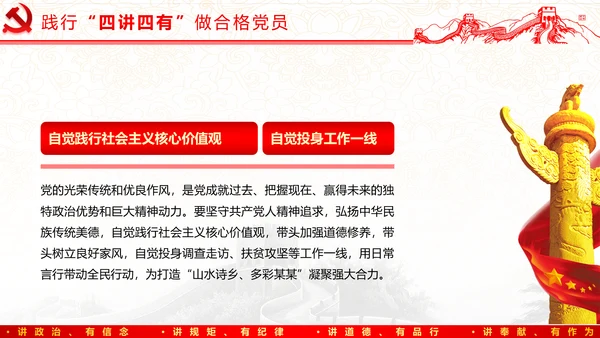 践行四讲四有，争做合格党员